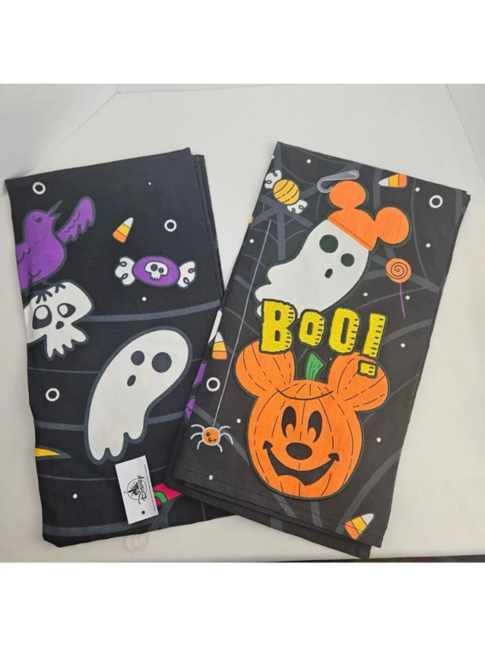 Disney Kitchen Towel SET of 2 Halloween Mickey Mouse Pumpkin Boo Ghost Candy Cor